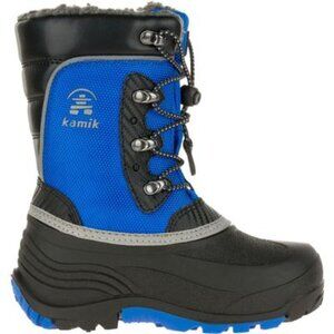 Kamik Boys Youth 4 Luke 3 Blue Black Insulated Waterproof Winter Snow Boots